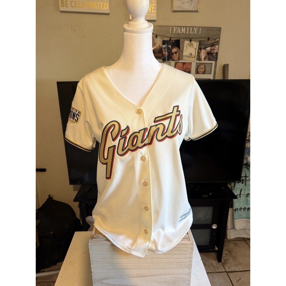 2014 Madison Bumgarner World Series Jersey (Gold Edition) Size M Cool Base